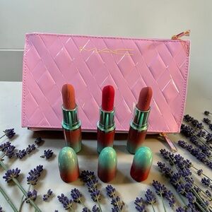 MAC Cosmetics Trio Lipstick Set in Red and Two Nude-Pink Shades